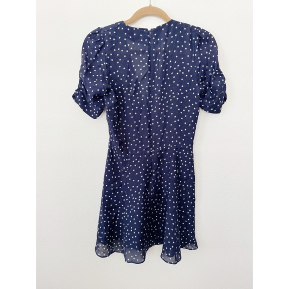 Realisation Par Ozzie 100% Silk Star Print Patriotic Mini Dress Navy S - Picture 4 of 8